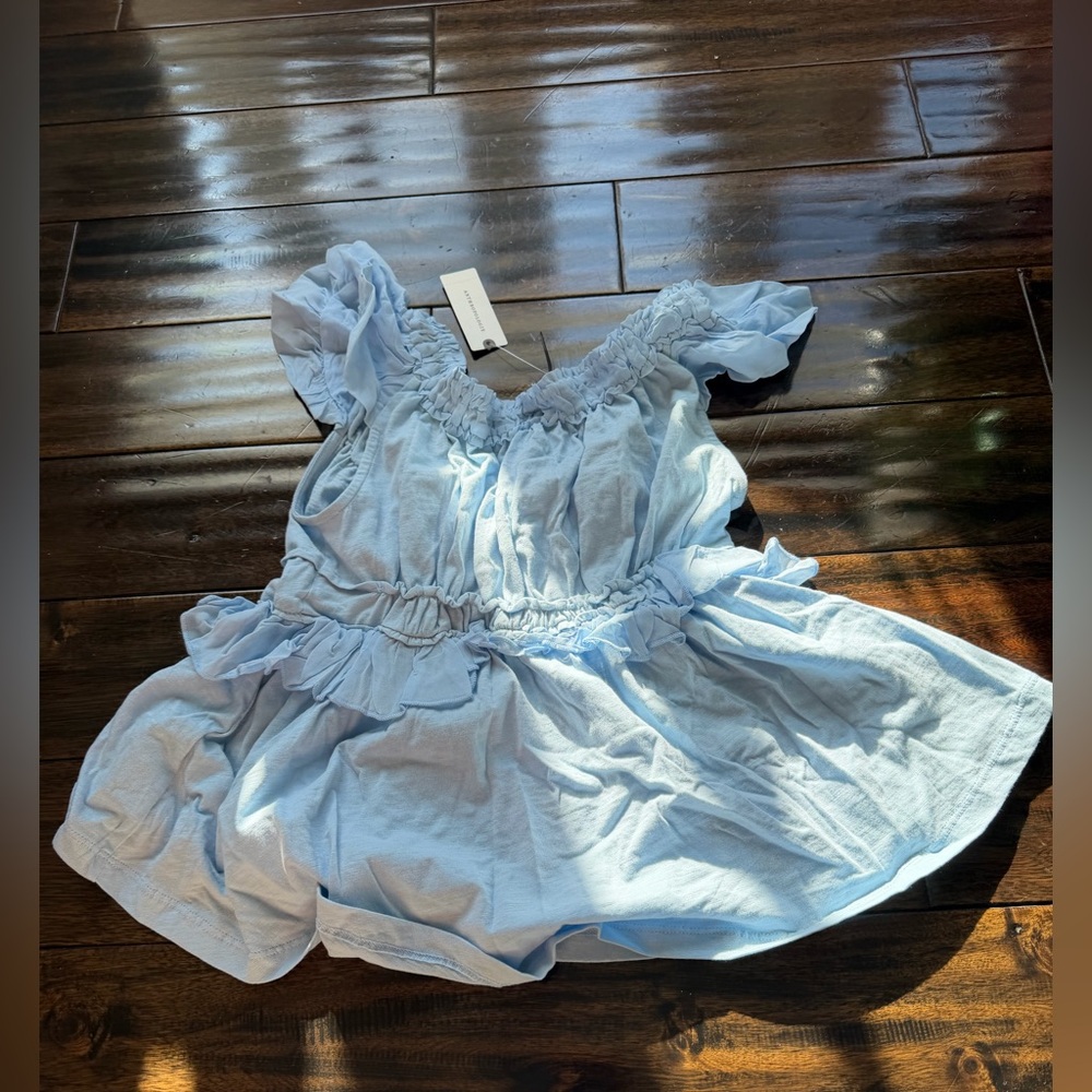 Anthropologie Ruffle Cap Sleeve Blouse - Picture 6 of 6